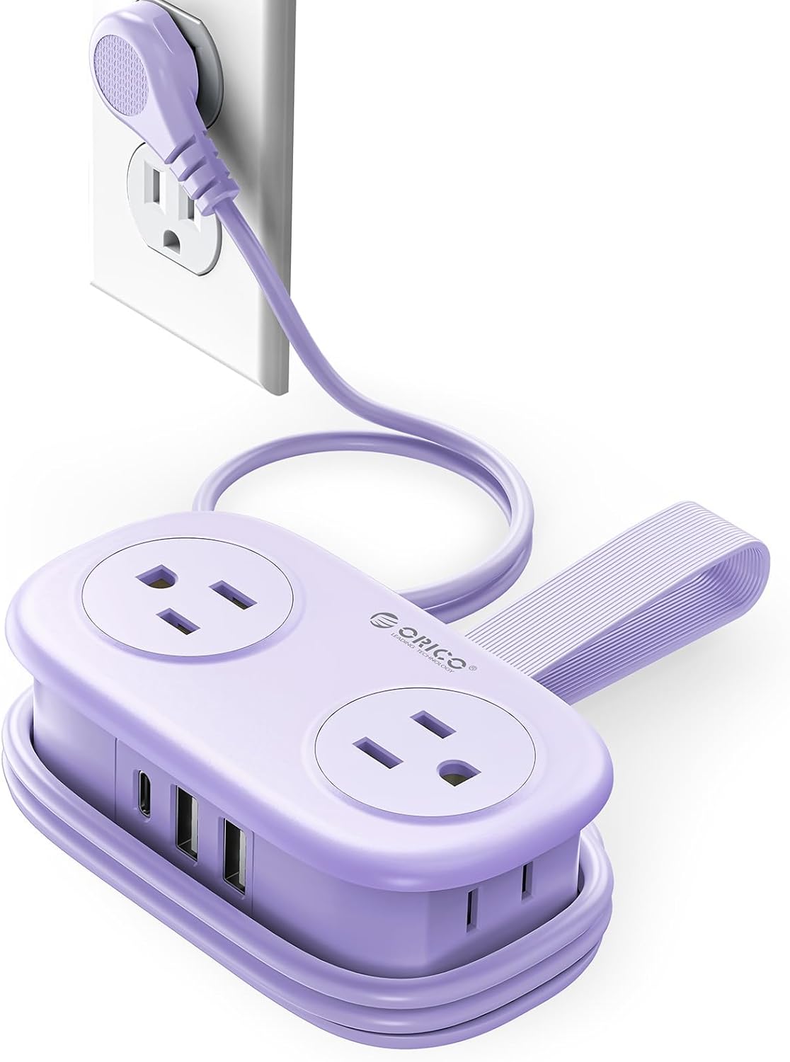 Purple Travel Power Strip